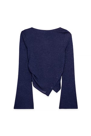 Navy Button Detail Top