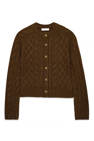 Brown Kabelstrikket cardigan