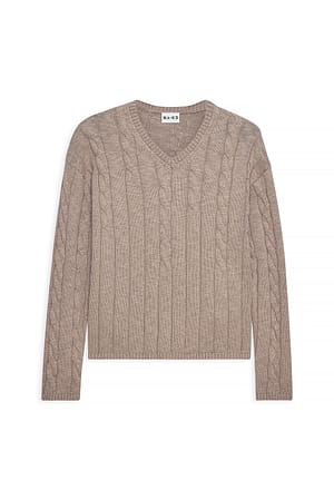 Beige Kabelstrikket genser