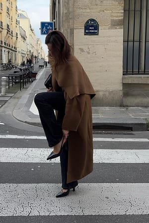 Camel Triangle Wool Blend Scarf