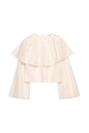 Offwhite Blouse met cape