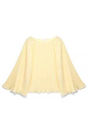 Light Yellow Cape Faltenbluse