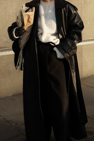 Offwhite Pull oversize en maille de laine d’alpaga mélangée