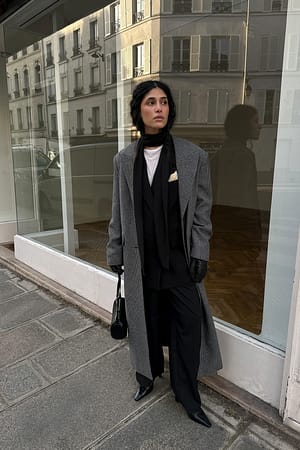 Grey Checked Coat