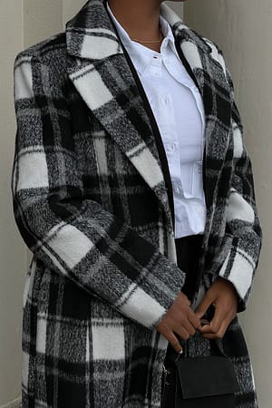 Checked Checked Long Coat