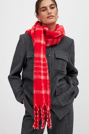 Red Check Karierter Schal
