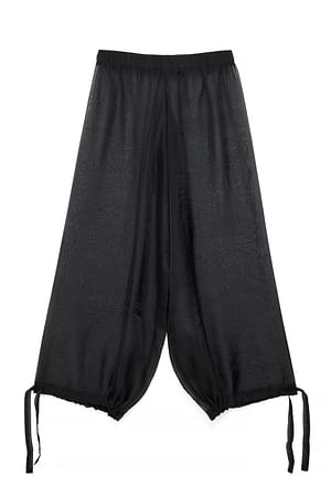 Black Pantalon en mousseline à ourlet ballon