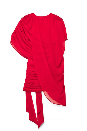 Red drapiertes Chiffon-Minikleid