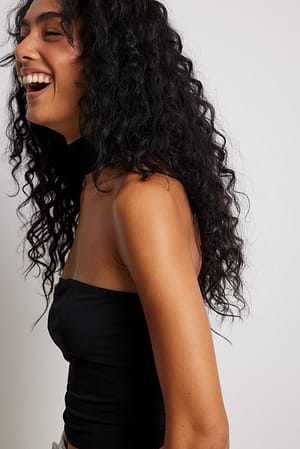 Black Bandeau-topp med chokerdetaljer