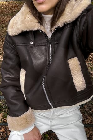 Dark Brown Klassische Bonded-Jacke