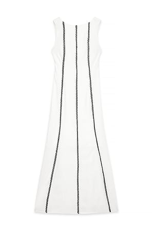 White Contrast Detail Maxi Dress