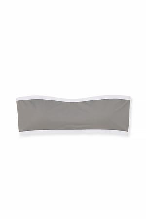 Grey Gewatteerde bikinitop met contrastdetail
