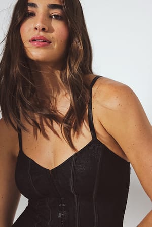Black Corset Lace Bodysuit