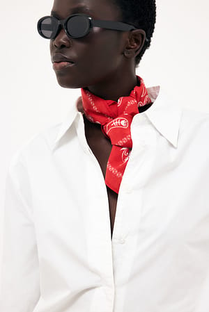 Red Foulard en coton à imprimé cachemire