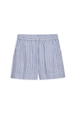 Blue/White Shorts med heklet innsats og middels liv