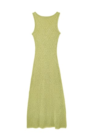 Green Gehäkeltes Maxi-Strickkleid