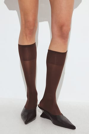 Brown 40 Den Knee Socks