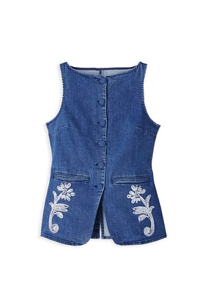 Blue Weste mit Paspeldetails aus Denim