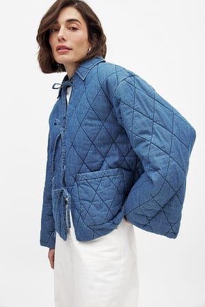 Blue Quiltad jacka i denim