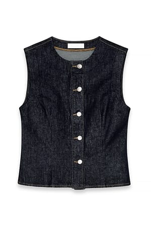 Dark Blue Top aus Denim