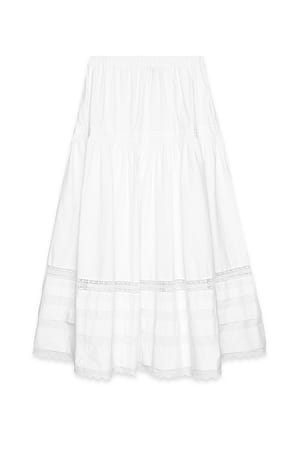 White Detaljerad maxikjol