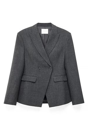 Dark Grey Blazer cintré à double boutonnage
