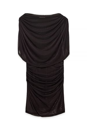 Brown drapiertes Cape-Minikleid