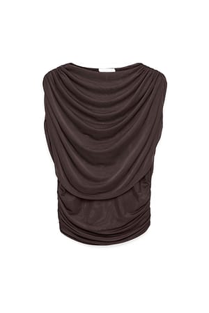Brown Haut style cape drapé