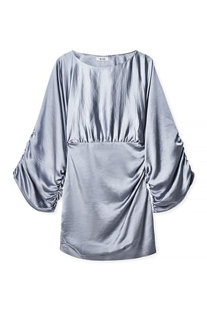 Silver Gedrapeerde satijnen jurk