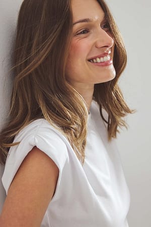 White Draped Shoulder Punto Top