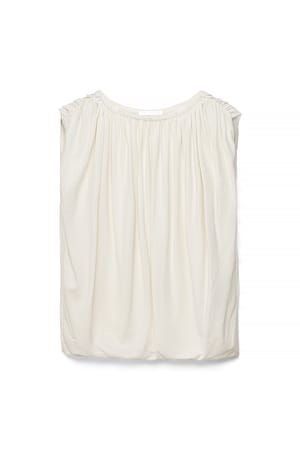 White Ärmlös draperad topp