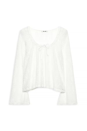 Cream Wide Sleeve Lace Top