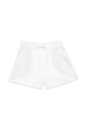 White Elastische linnen short
