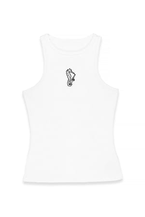 Seahorse Ribbet singlet med broderi