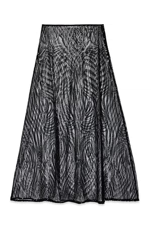 Black Broderad maxikjol
