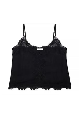 Black Broderet singlet