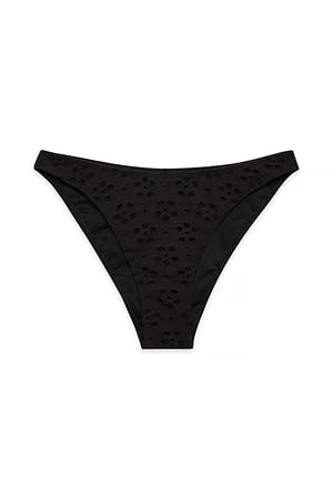 Black Embroidery Detailed Bikini Panty