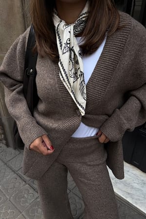 Nougat Oversized strikket cardigan
