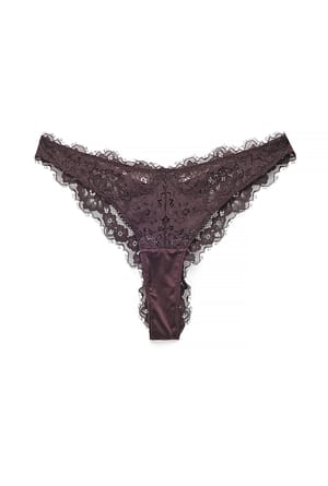 Brown Eyelash Lace Brazilian Panty