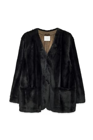 Dark Brown Faux Fur Jacket