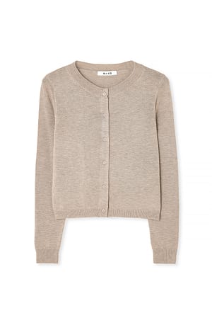 Beige Finstrikket cardigan