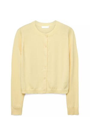 Light Yellow Strickjacke aus Feinstrick