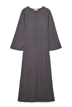 Grey Fine Knitted Maxi Dress