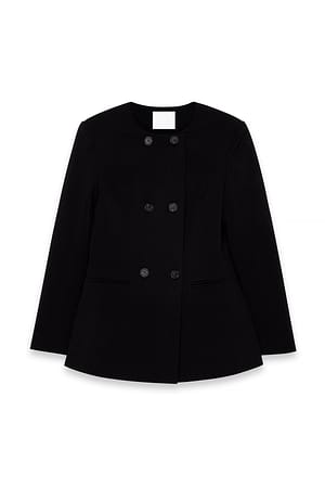 Black Fitted Double Buttoned Blazer