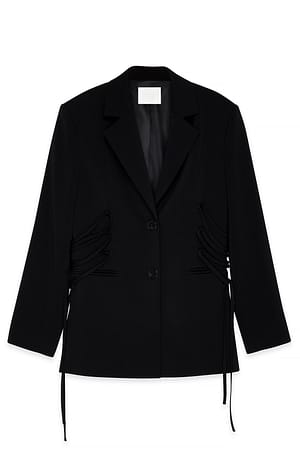 Black Blazer med snøringdetaljer