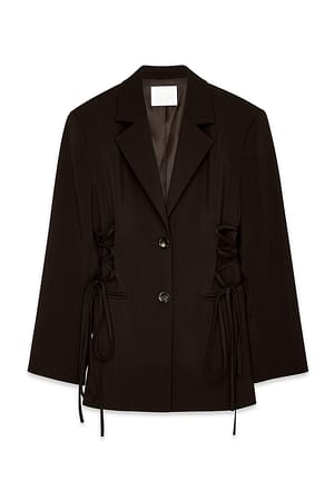 Brown Blazer mit Schnürdetails
