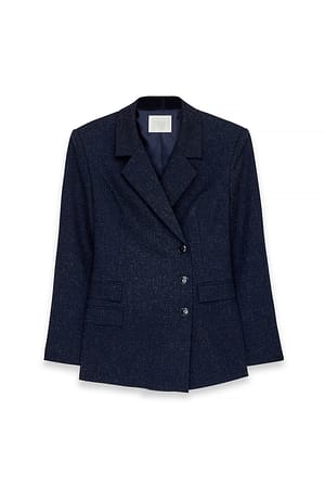 Blue Fitted Longline Blazer