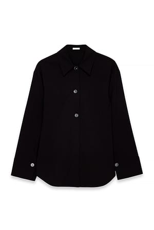 Black Fitted Tailored Shirt
