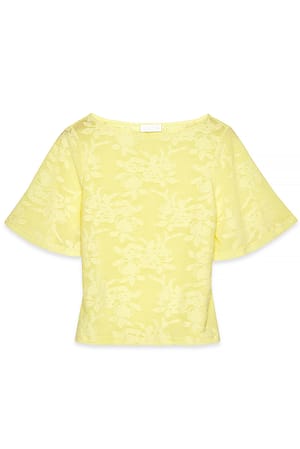 Yellow Flared Sleeve Top