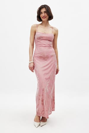 Dusty Pink Maxi-jurk met bloemenprint